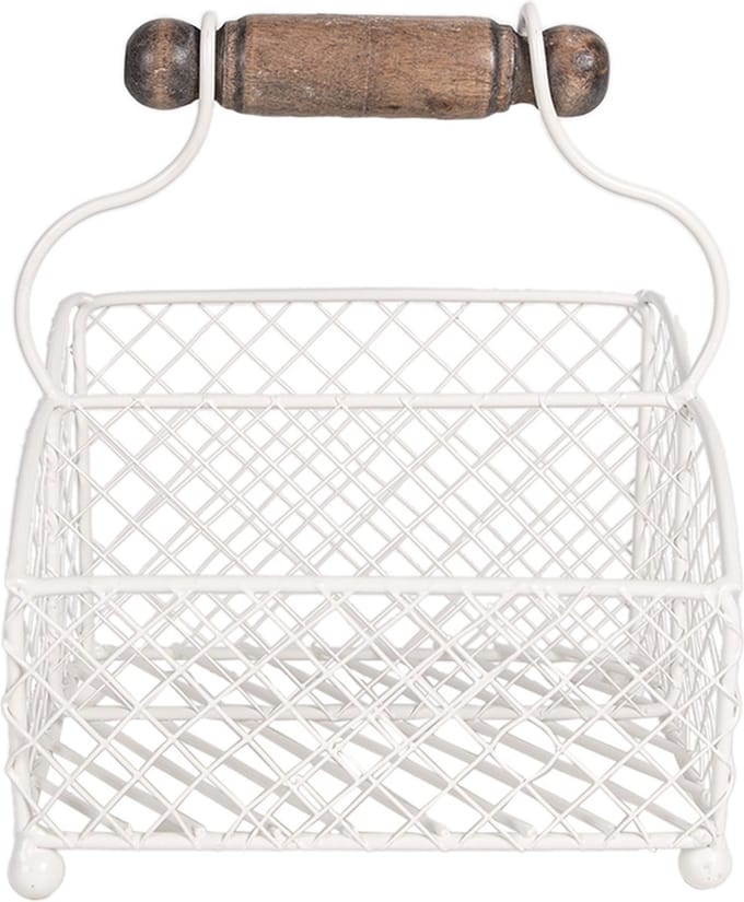 Clayre & Eef Brievenhouder 19x15x9 cm Wit Metaal