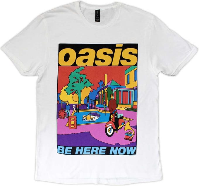 Oasis - Be Here Now Illustration Heren T-shirt - L - Wit
