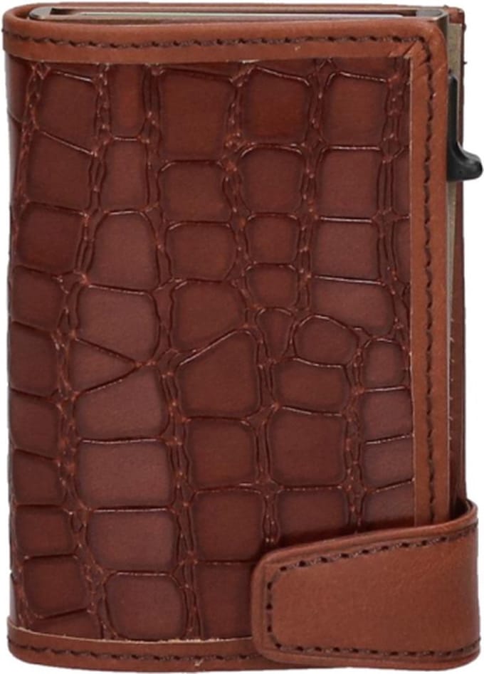 Tony Perotti Croco Dames & Heren Pasjeshouder - Leer - rfid - Cognac