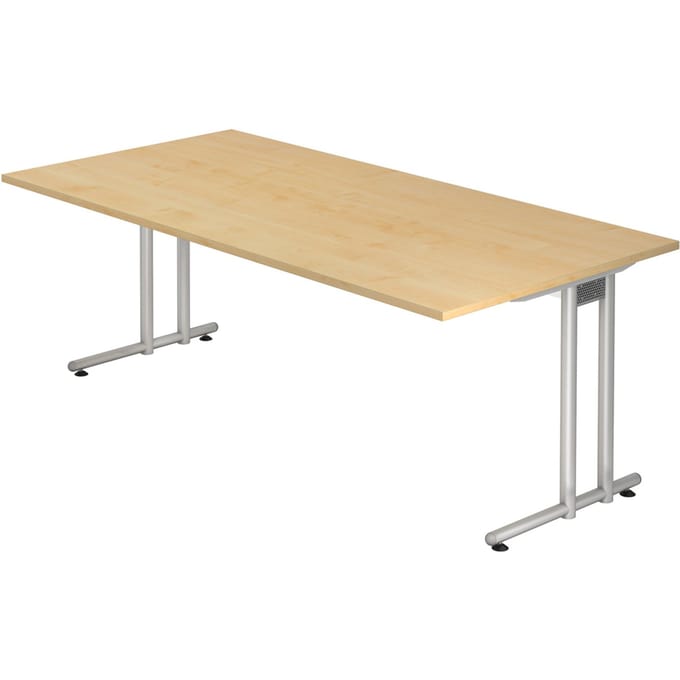 NANO 2E S | Bureau - 200 x 100 Esdoorn/Zilver