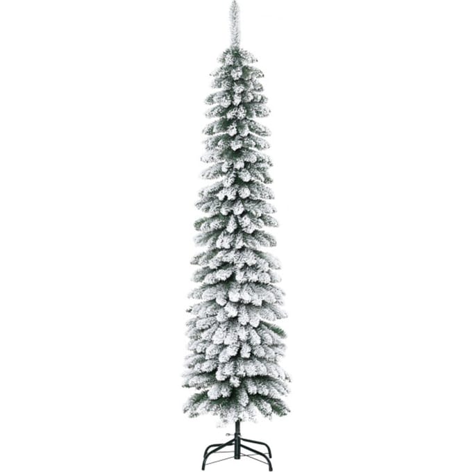 4goodz Kerstboom Smal met Sneeuw - incl. standaard 180 cm - Wit/Groen