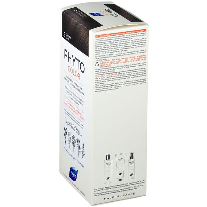 Phytocolor Permanente Haarkleuring 5 Lichtbruin Intens En Natuurlijke Kleur
