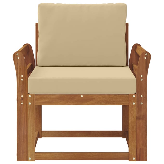 vidaXL - Buitensofa - Massief - Acacia - Hout - en - Polyester - Naturel