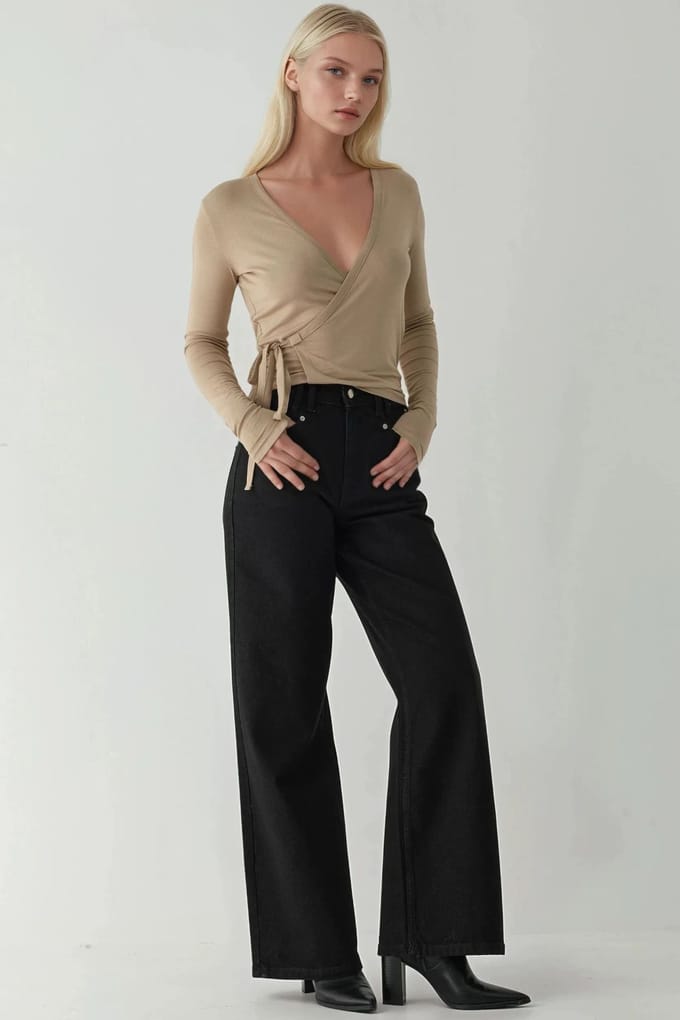 Hoge Taille Wijde Pijpen Denim Jeans