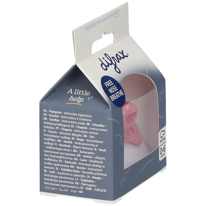 Difrax Fopspeen - Natural - 0/6 maanden - Siliconen - Raspberry - 1 stuk
