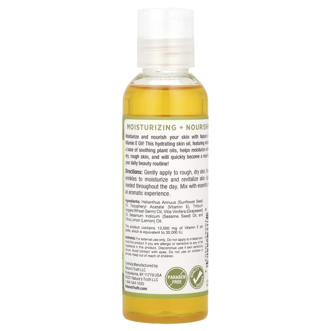 Nature's Truth, Vitamine E-Olie, Citroen, 30.000 IE (13.500 mg), 118ml (4 fl oz)