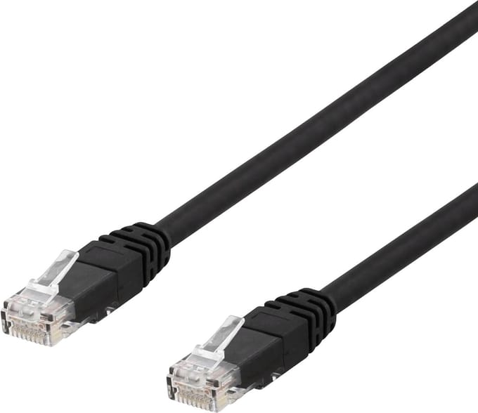 Deltaco TP-63SAU - patch cable - 3 m - black - Zwart - 3m