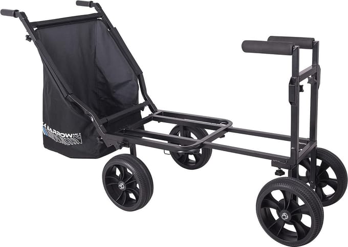 Stevige 4-Wiel Viskar Kruiwagen met Uitschuifbaar Frame en Tas