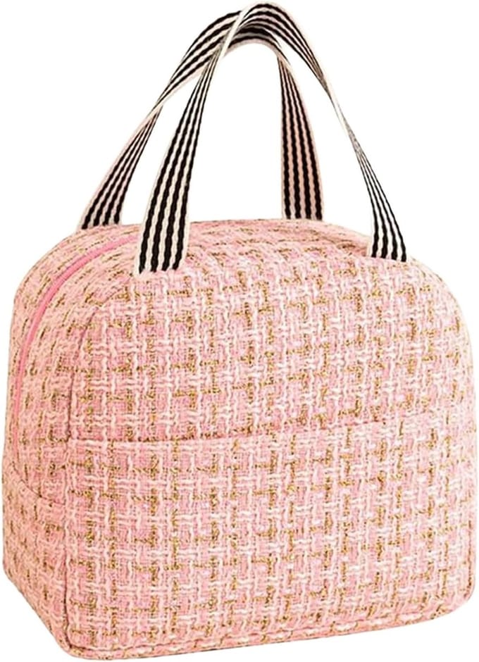 Herbruikbare geïsoleerde lunchtas voor kantoor, school, reizen en picknicks - Compact en draagbaar (Roze)