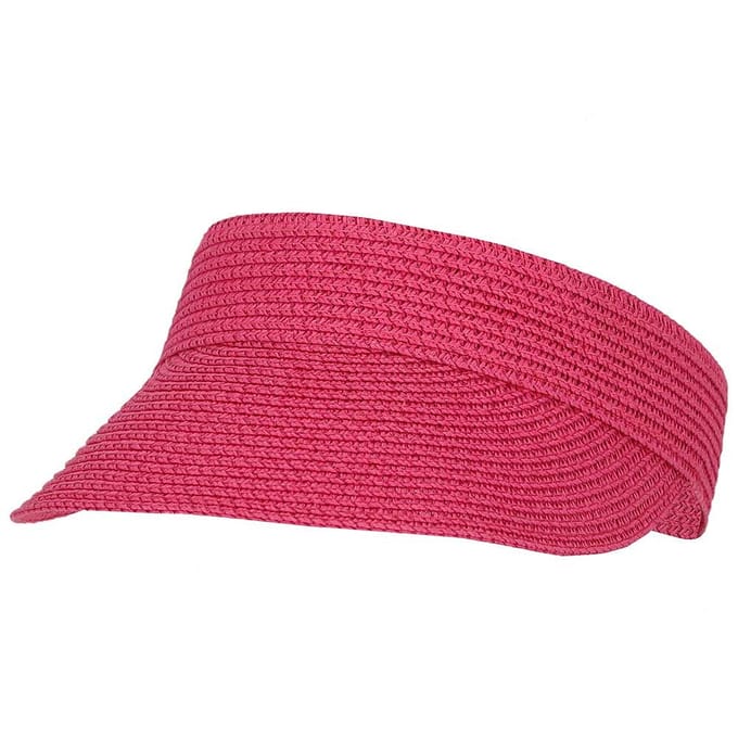 Zonneklep Dames - One Size - Gevlochten papier - Fuchsia