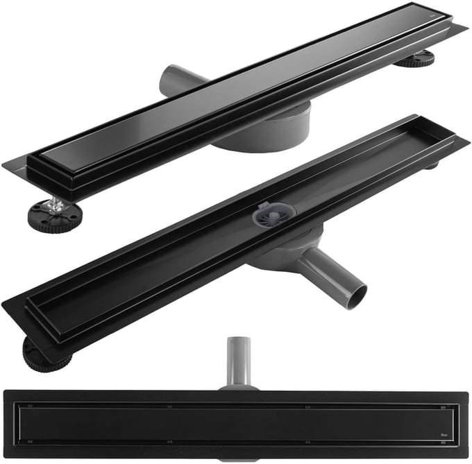 Rea Neox Pro - Lineaire Afvoer - Douchegoot - Zwart - 50Cm
