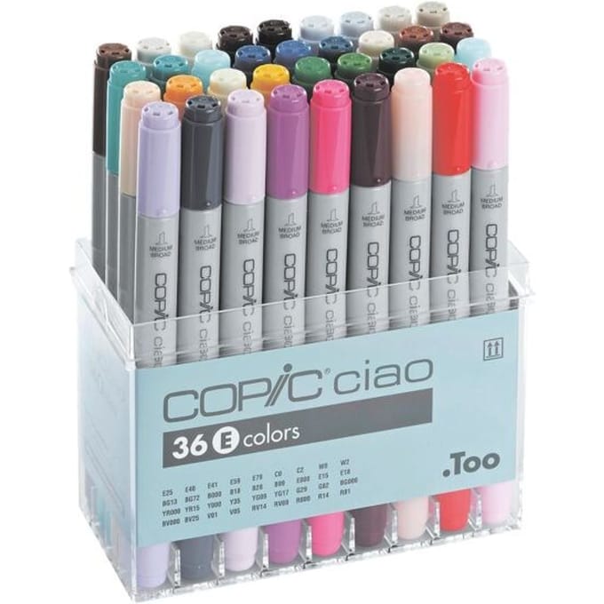 COPIC markers ciao set, alcohol basis, 36 stuks gekleurd