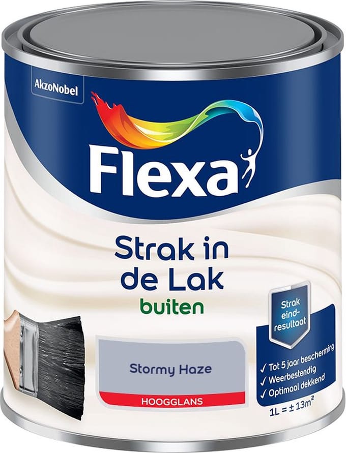 Flexa - Strak In De Lak Buitenlak Hoogglans - Stormy Haze - Mengverf - 1 L