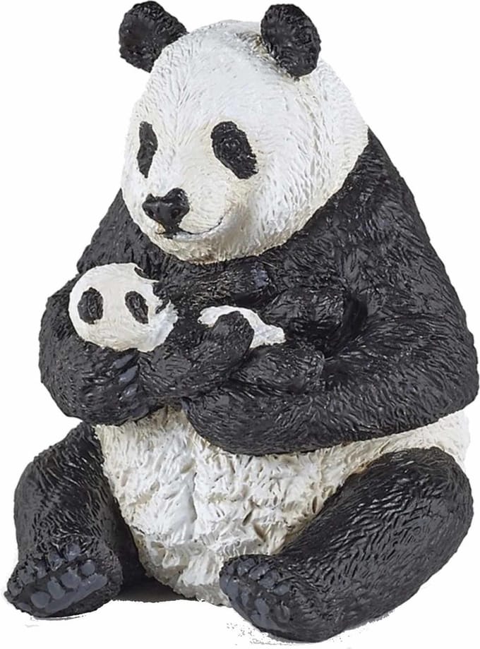 Speelfiguur - Bosdier - Panda - Met jong - Zittend