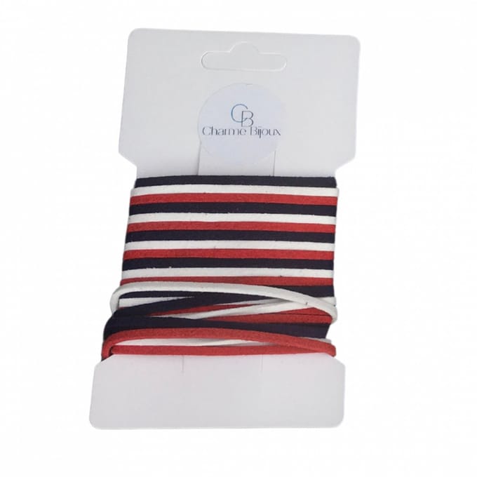 3 kleuren suede Rood-Wit-Blauw - Charme Bijoux