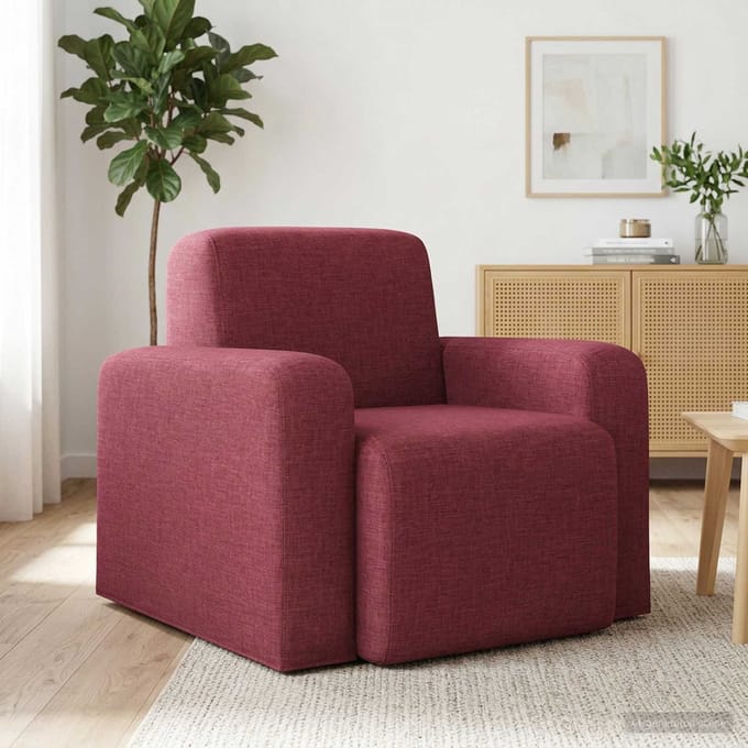 vidaXL - Fauteuil - Wijnrood - Stof