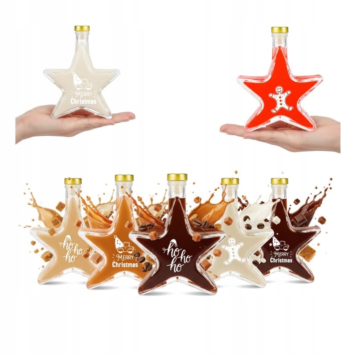 Bimberek - Kerststerfles - 200 ml - Met Opdruk - Gouden Dop