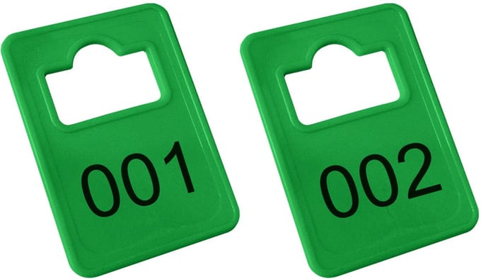 CombiCraft Plastic Garderobenummers Tiffany Groen - 1 t/m 100