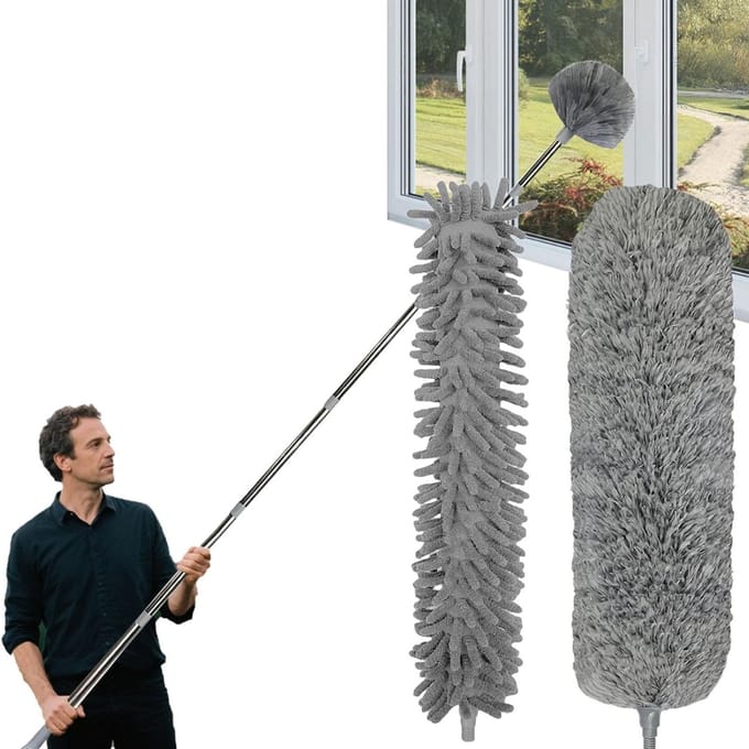 CLVP® Telescopische Plumeau - Ragebol – Uitschuifbaar - Grijs