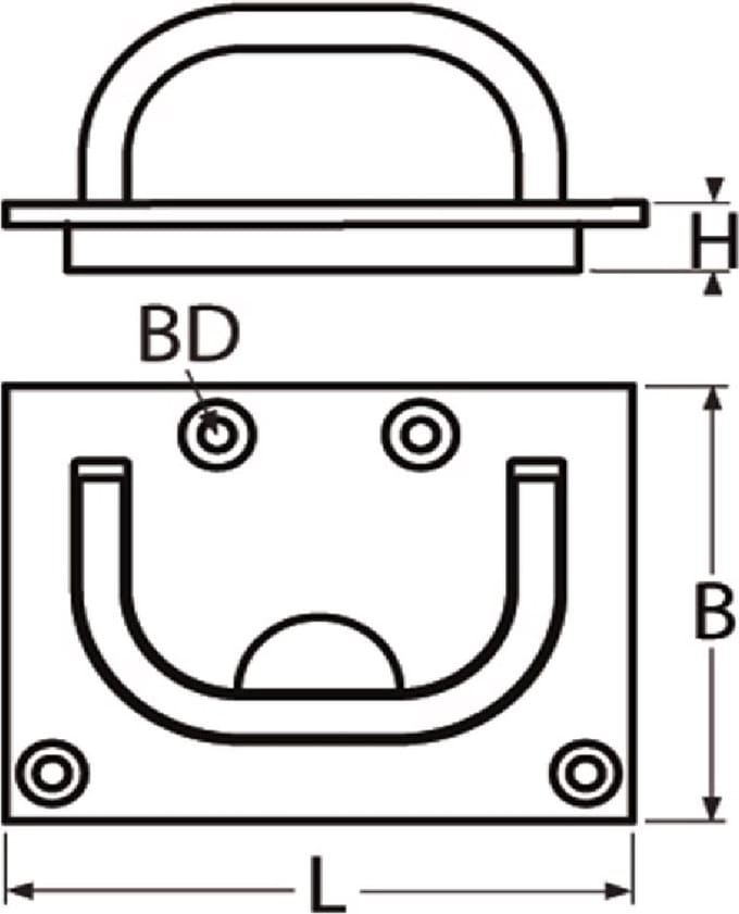 Luikring 75 x 56 mm RVS-316