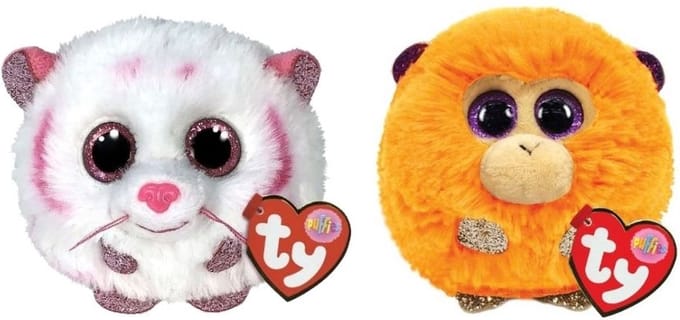 Ty - Knuffel - Teeny Puffies - Tabor Tiger & Coconut Monkey