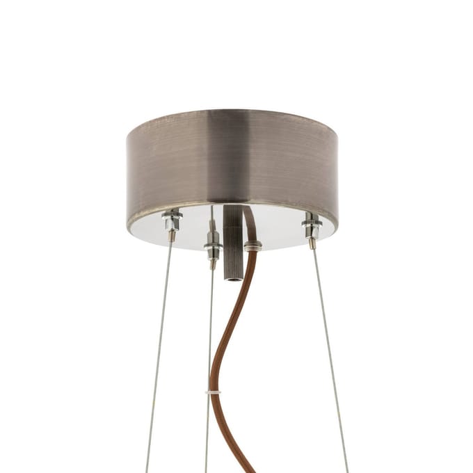 By Rydéns hanglamp Gemma, bruin, staal, glas, E27