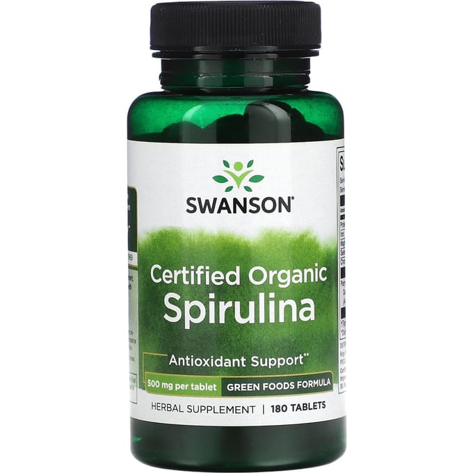 Biologisch gecertificeerde Spirulina, 180 tabletten
