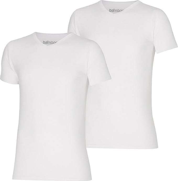 Apollo bamboo t-shirts - maat S - 2-pack heren t-shirts - wit