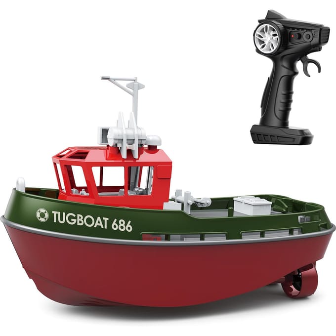 Boot met afstandsbediening, 1:72 Boot met afstandsbediening voor zwembad en meer, 2,4 GHz sleepboot met afstandsbediening voor groen