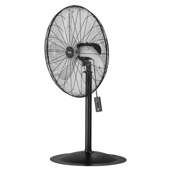 30  Industriële Statiefventilator 3-Snelheden Oscillerende Ventilator Hoogte Verstelbaar
