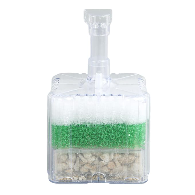 Aquarium Spons Luchtgedreven Filter Mini Meerlaagse Filtratie Vistentank Biochemisch Sponsfilter white
