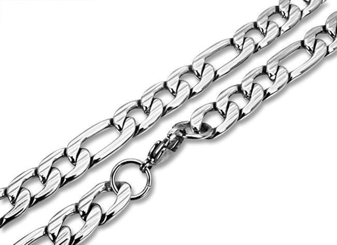 Amanto Ketting Baron - 316L Staal - Figaro Schakel - 9,5mm - 60cm