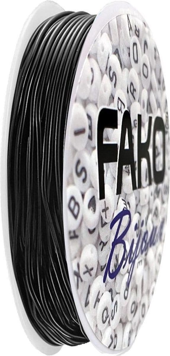 Fako Bijoux - Elastisch Nylon Draad - Rijgdraad - Sieraden Maken - 0.6mm - 9 Meter - Zwart