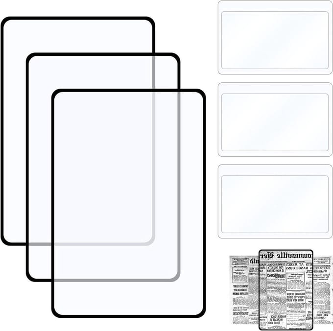 Leesvergrootglas Set - Vergrootbladen - Gedetailleerd Lezen - 3x Vergroting - 6 Stuks - Transparant