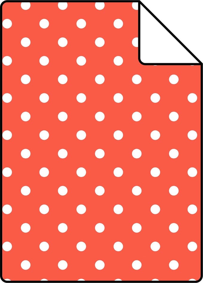 Proefstaal ESTAhome behang stippen koraalrood - 26.5 x 21 cm - 138101-S