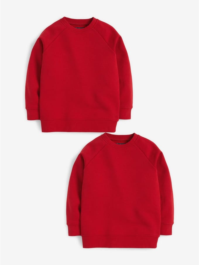 Next - Jongens - Schooltrui met ronde hals, set van 2 - Rood