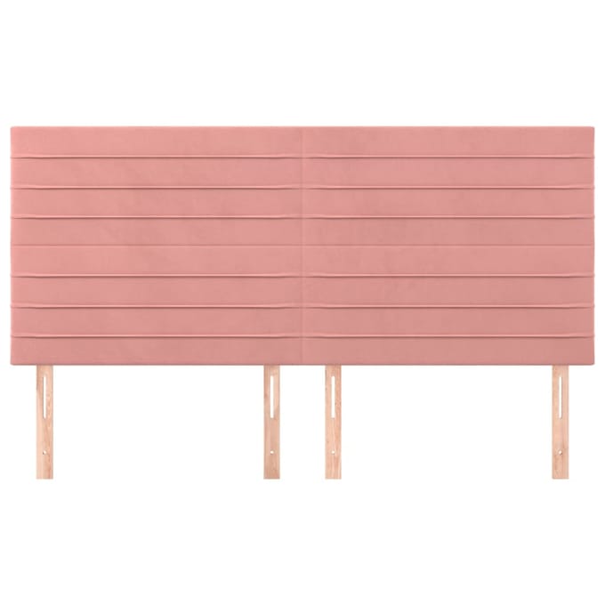 vidaXL - Hoofdbord - roze - 200x5x118/128 - cm - fluweel