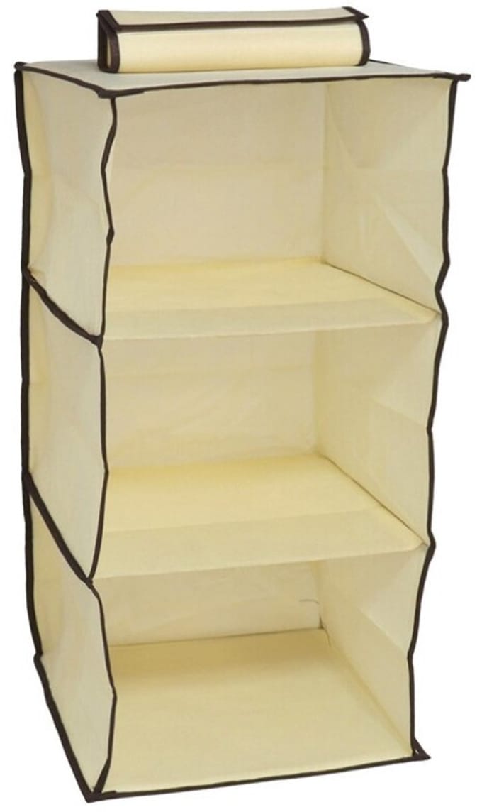 Gerimport Camping opberg/hangkast - leg niveaus - opvouwbaar - beige - 30 x 60 cm