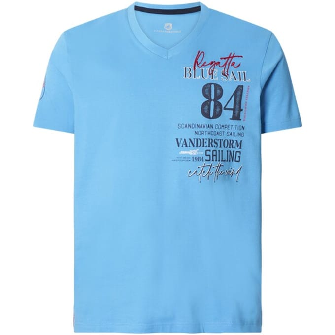 Jan Vanderstorm herren T-Shirt - 60/62 - blauw - Plus Size