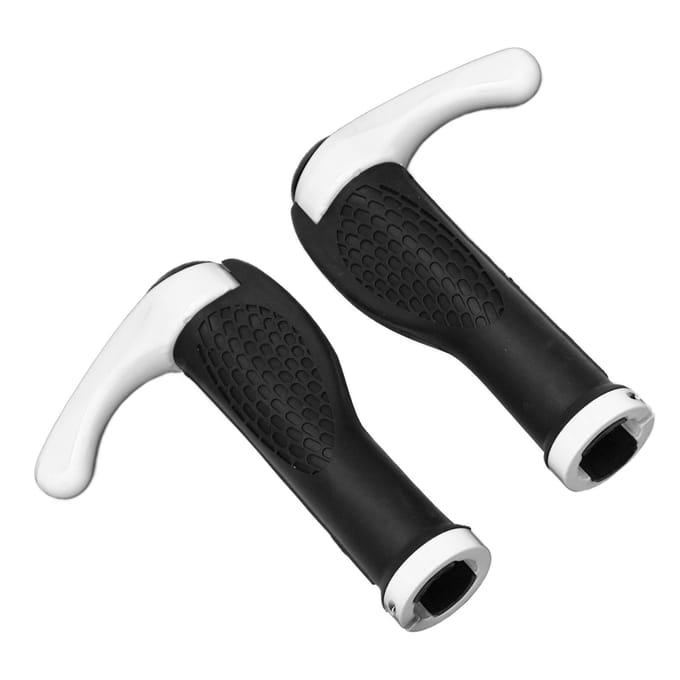 2 STUKS Fietsstuur Grip Rubber Ossenhoorn Stuurhoes voor MountainbikesWit wit