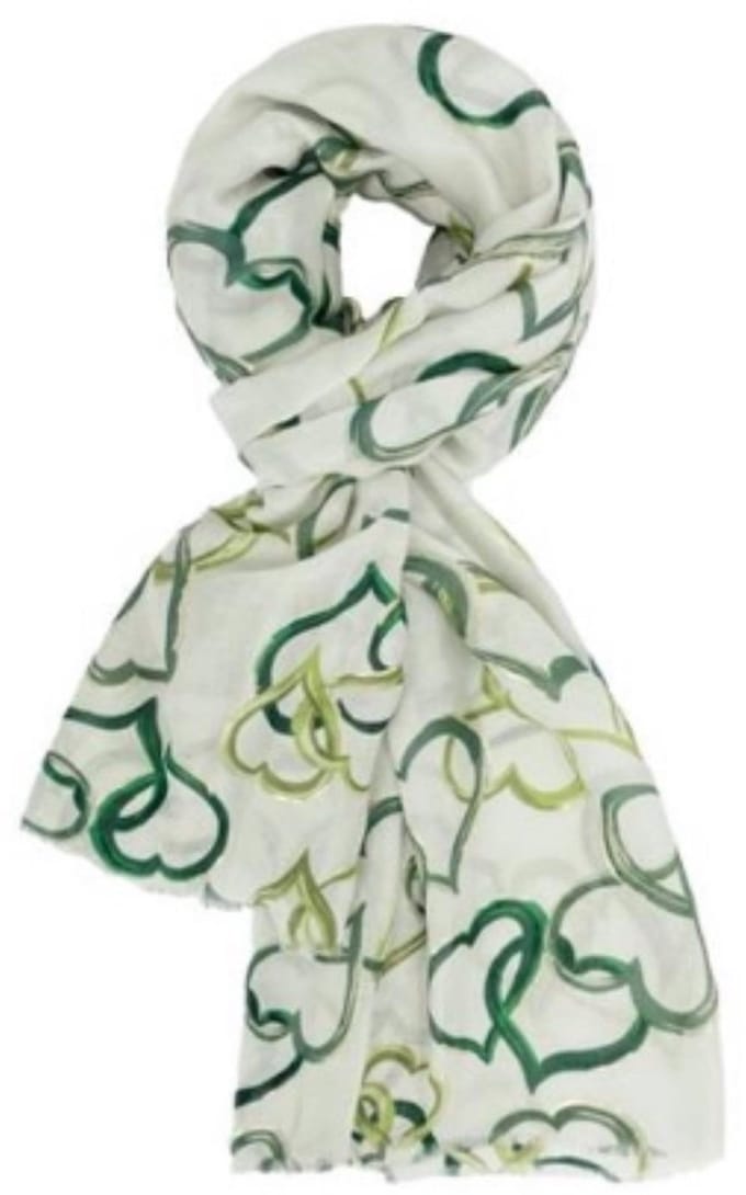 Lange Dunne Sjaal - Print - Goud Accent - Groen - (19003#)
