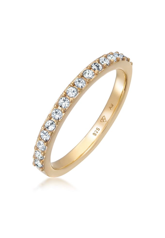 Elli - Ring - Dames Band Memoire Elegant met Kristallen in 925 Sterling Zilver - Dames