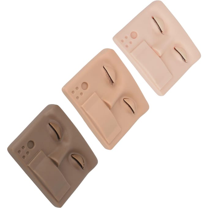 3PCS Mannequin Hoofd Multifunctioneel Lash Verwijderbare Oogleden Training Mannequin Hoofd Oogwimper beige