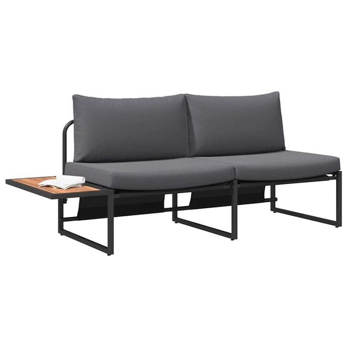 vidaXL - Tuin - Sofa - met - kussen - Antraciet - 200,5 - x - 70 - x - 85,5 - cm - Staal