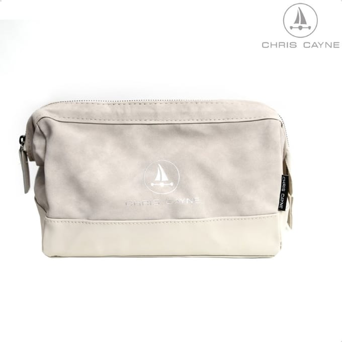 Chris Cayne toilettas - beige/ecru - suede - luxe
