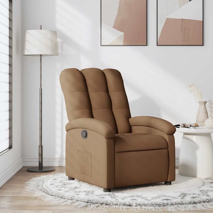 vidaXL - Fauteuil - verstelbaar - stof - bruin