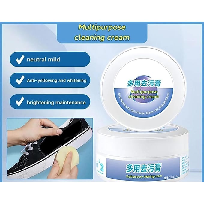 Witte Schoenenreiniger Multifunctionele Reinigingscrème met Spons Watervrij Schrobben Anti-oxidatie wit