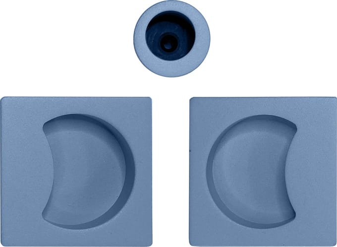Schuifdeurgreep Mood - Colombo Design - Ocean Blue - vierkant - set