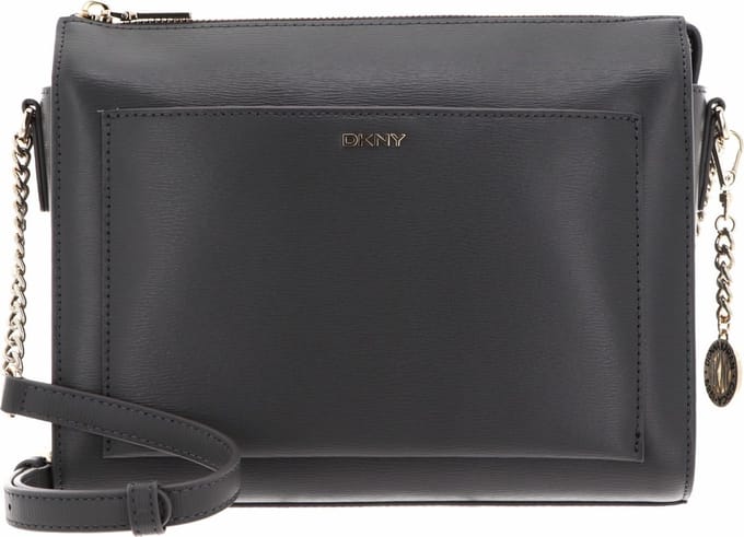 DKNY Leren Schoudertas Avondtas Bryant Sutton Box Crossbody Charcoal Grijs