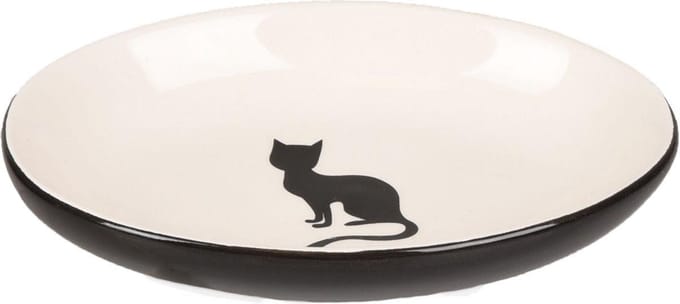 Flamingo - Kattenvoerbak Nala - Zwart/Wit - 90 ml - ∅ 13cm